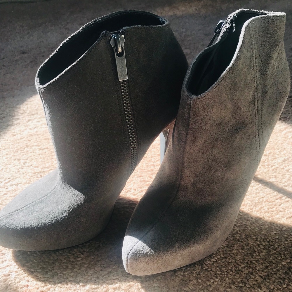 Gray Suede Booties Worn once for a outdoor shoot